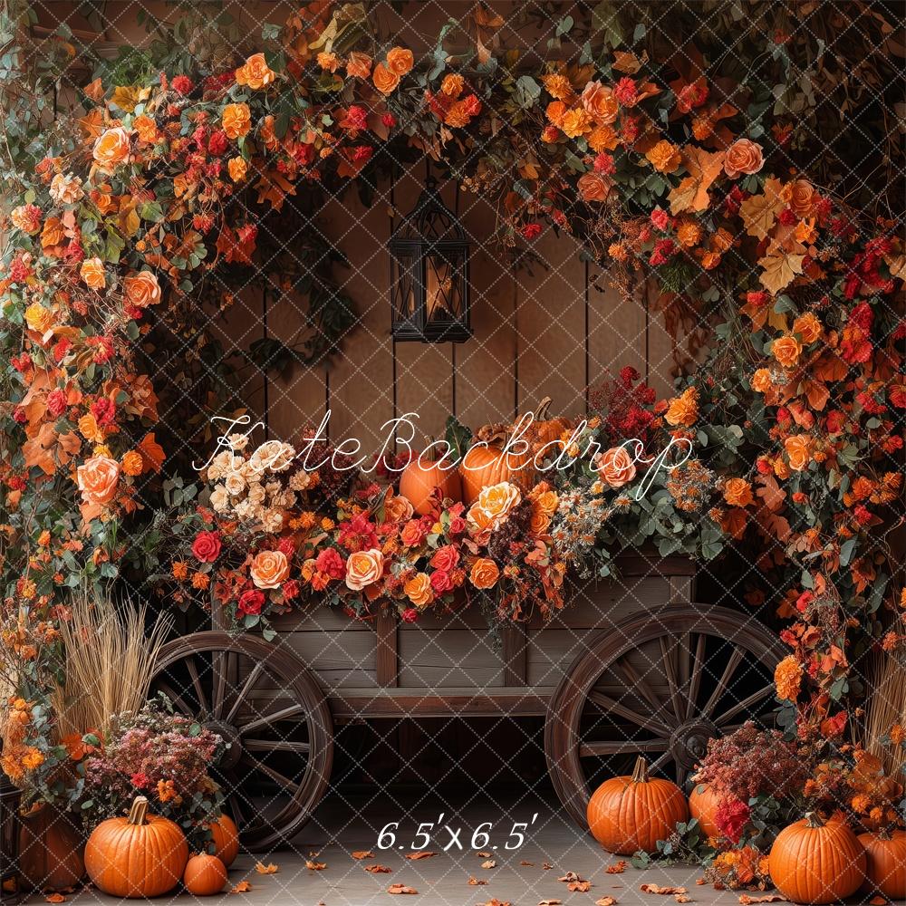 Kate Autumn Flower Arch Pumpkin Backdrop Designed by Patty Robert -UK