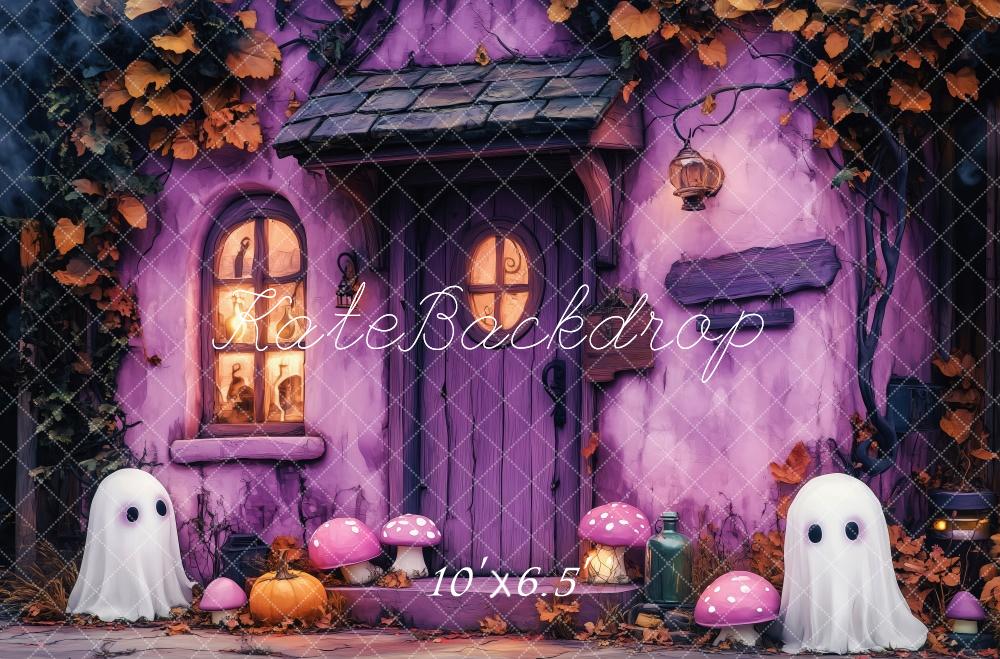 Kate Halloween Purple Haunted House Backdrop Designed by Patty Robert -UK