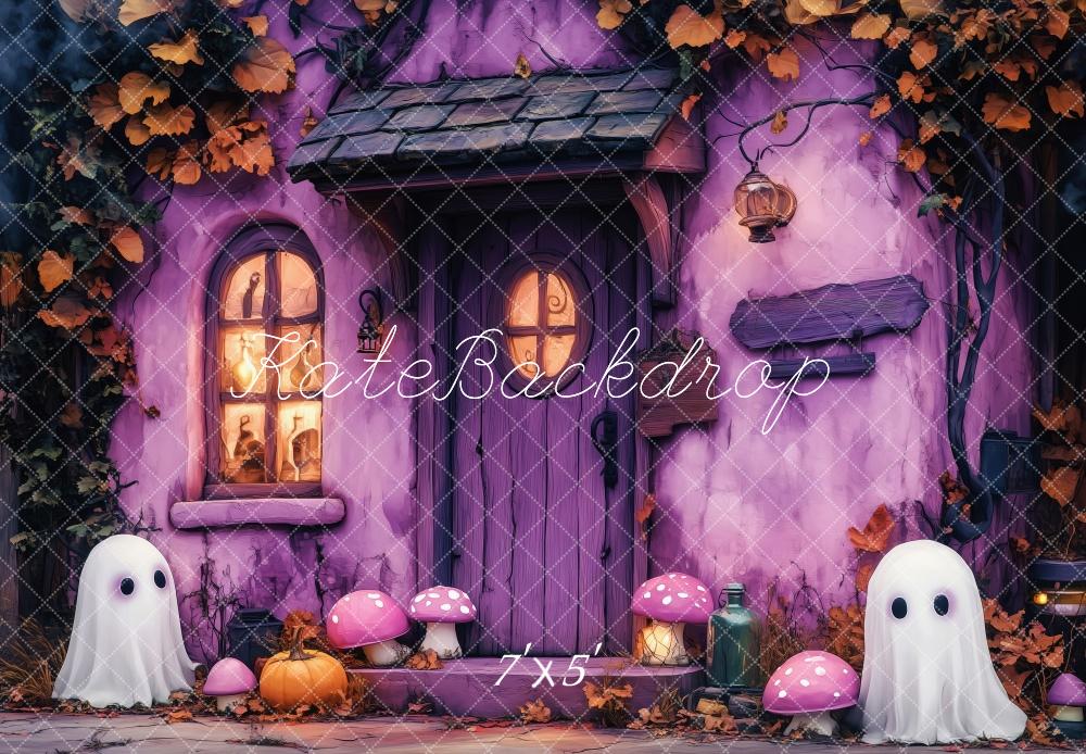 Kate Halloween Purple Haunted House Backdrop Designed by Patty Robert -UK