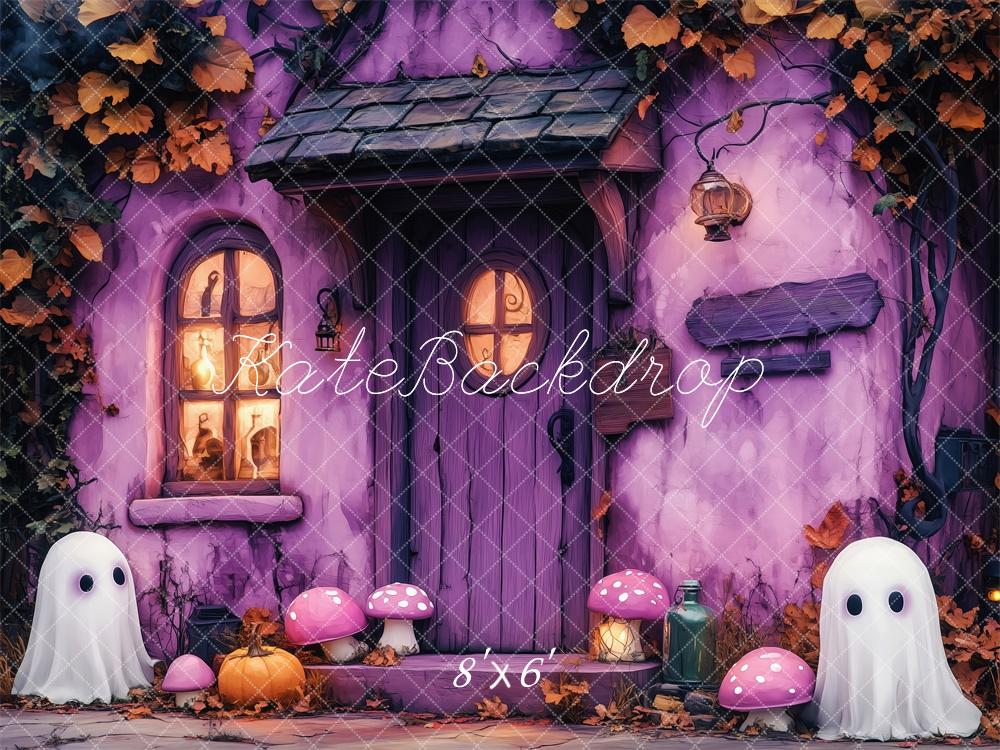 Kate Halloween Purple Haunted House Backdrop Designed by Patty Robert -UK