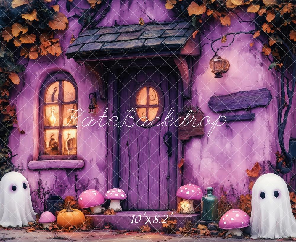 Kate Halloween Purple Haunted House Backdrop Designed by Patty Robert -UK