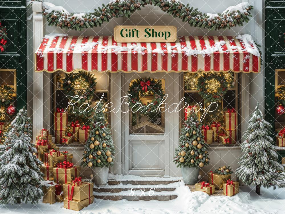 Kate Christmas Gift Shop Snow Backdrop Designed by Emetselch -UK