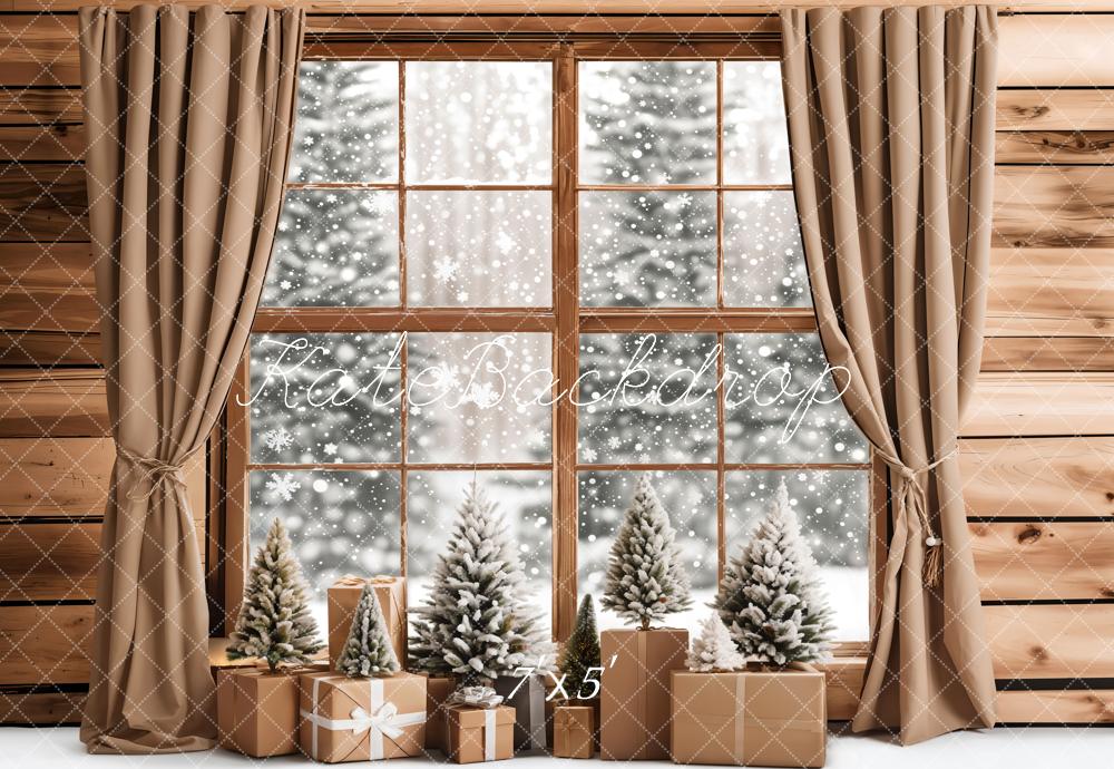 Kate Christmas Gifts Snowy Window Backdrop Designed by Emetselch -UK