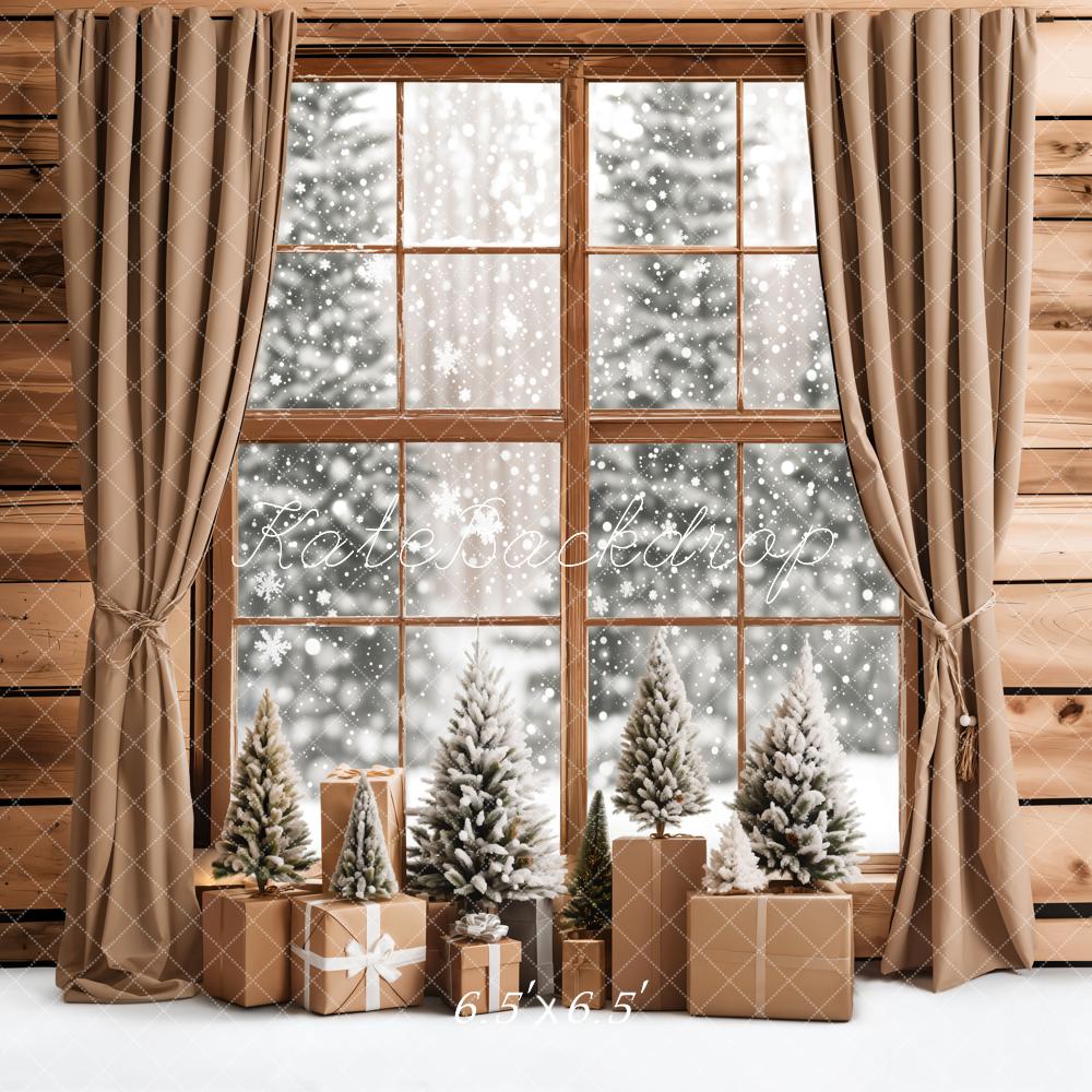 Kate Christmas Gifts Snowy Window Backdrop Designed by Emetselch -UK