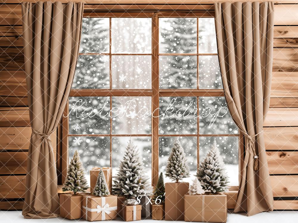 Kate Christmas Gifts Snowy Window Backdrop Designed by Emetselch -UK