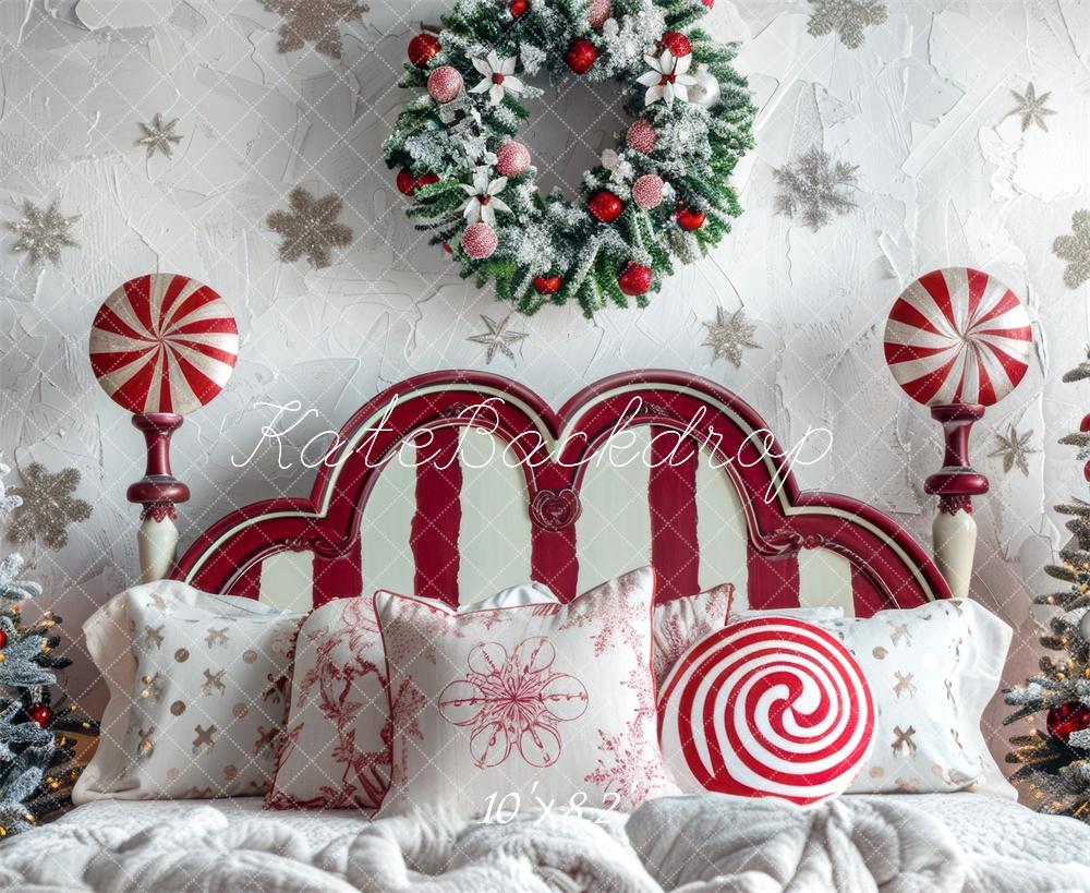 Lightning Deals Kate Christmas Peppermint Headboard Backdrop Designed by Mini MakeBelieve -UK