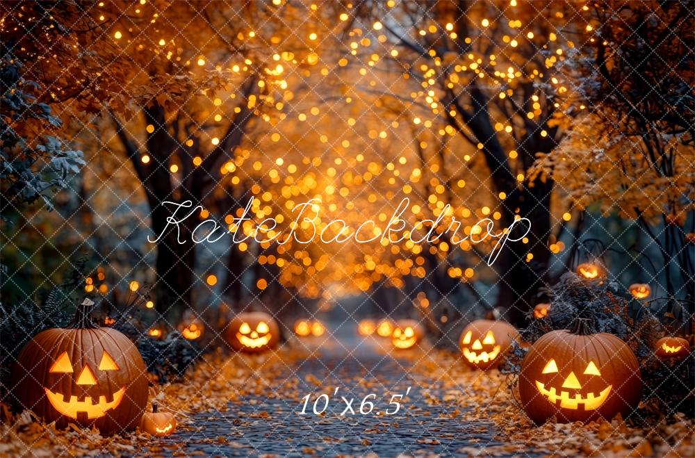 On Sale Kate Halloween Pumpkin Lights Path Backdrop Designed by Mini MakeBelieve -UK