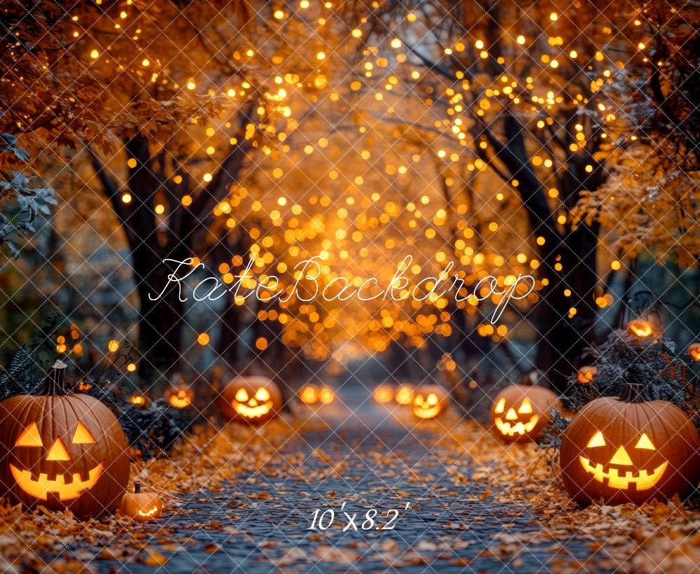 On Sale Kate Halloween Pumpkin Lights Path Backdrop Designed by Mini MakeBelieve -UK