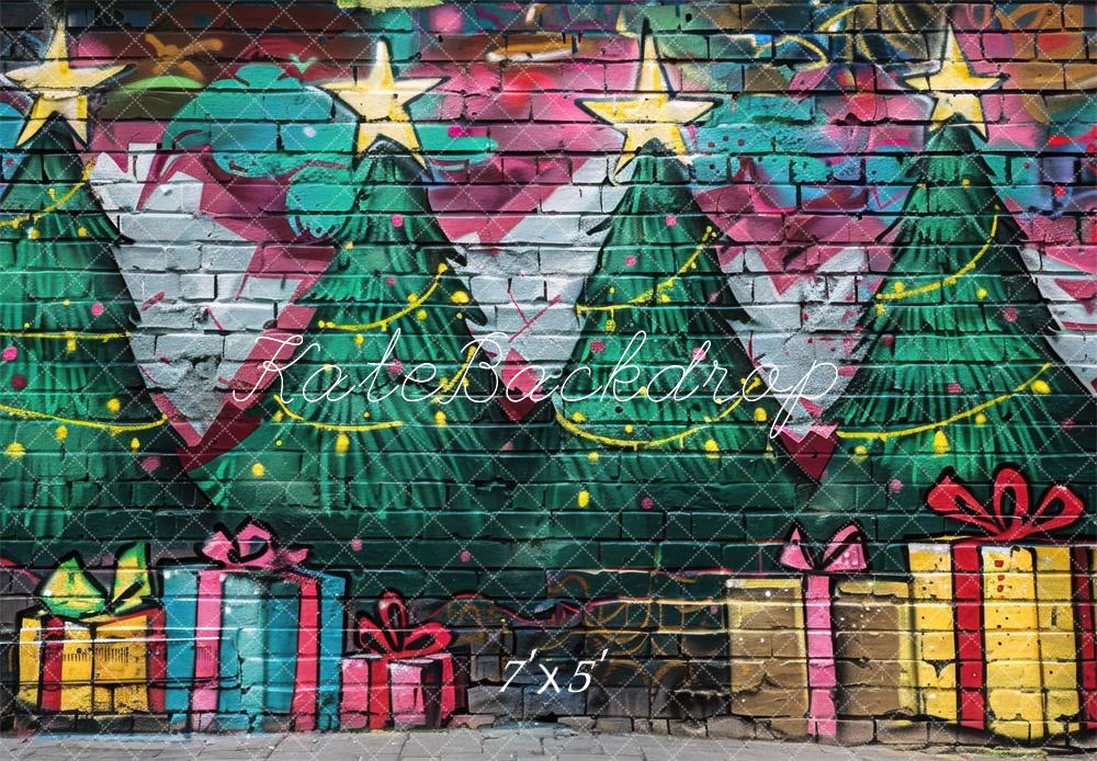 Kate Christmas Graffiti Brick Wall Backdrop Designed by Mini MakeBelieve -UK