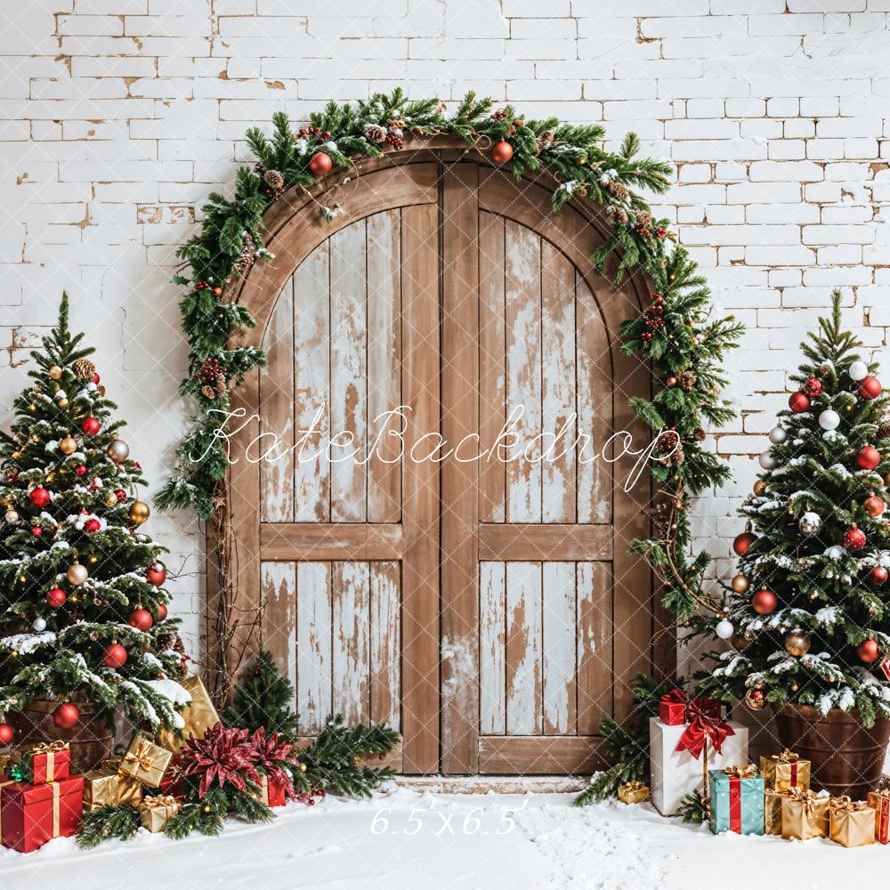 Lightning Deals Kate Christmas Wooden Door Tree Garland Backdrop Designed by Emetselch -UK