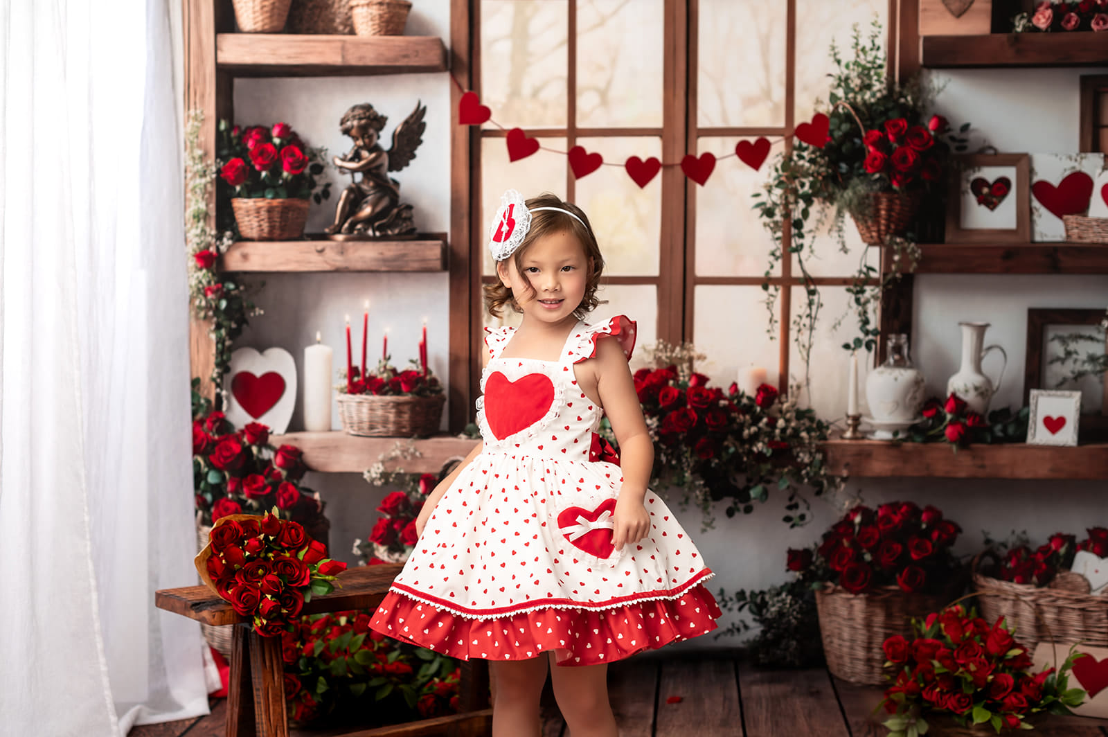 Kate Valentine's Day Roses Shelves Backdrop Designed by Emetselch -UK