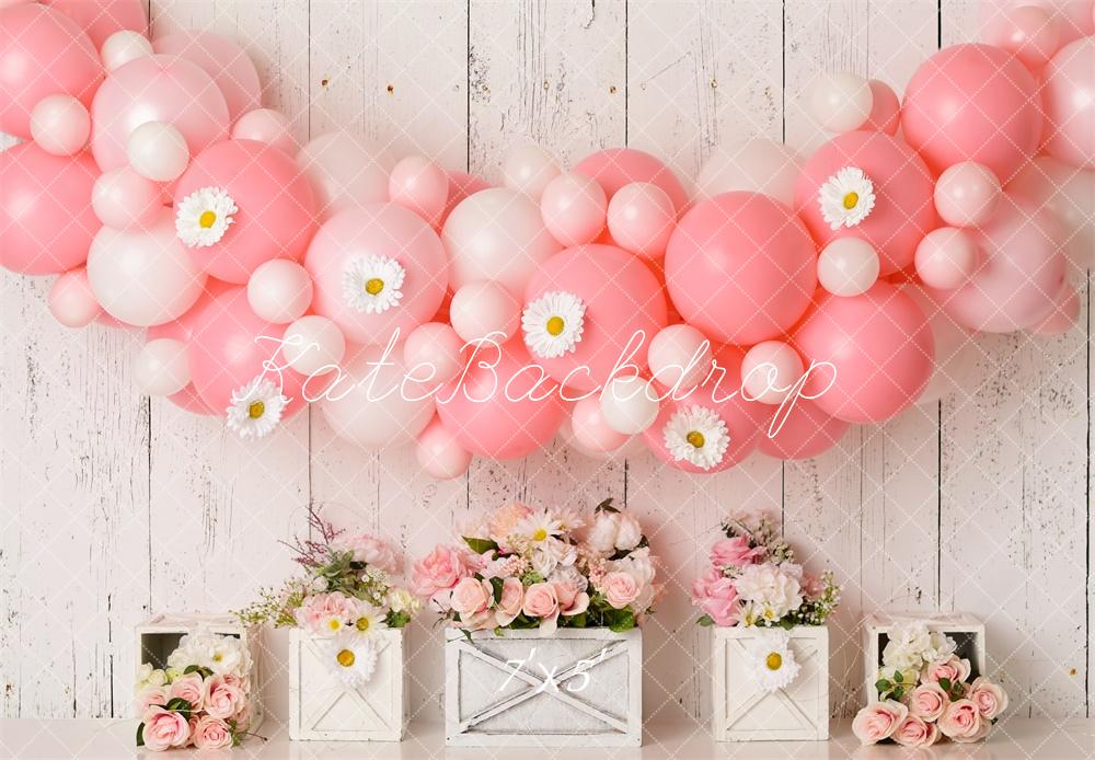 Kate Pink Birthday Balloons Backdrop Designed by Mandy Ringe Photography -UK