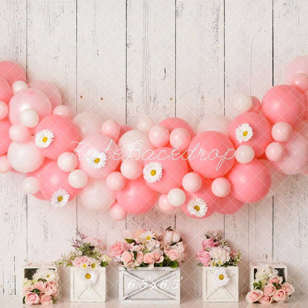 Kate Pink Birthday Balloons Backdrop Designed by Mandy Ringe Photography -UK