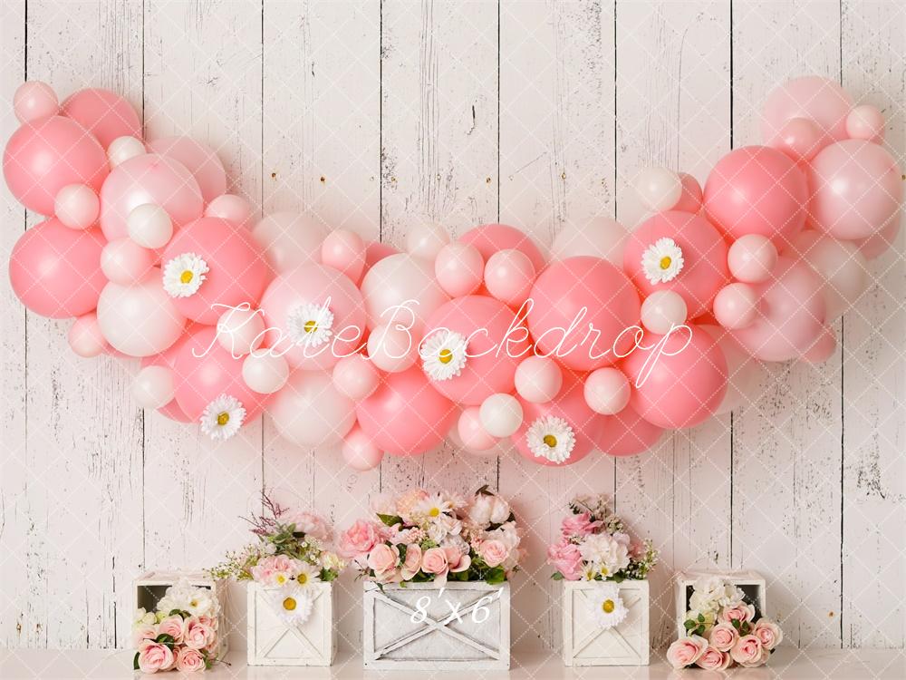Kate Pink Birthday Balloons Backdrop Designed by Mandy Ringe Photography -UK
