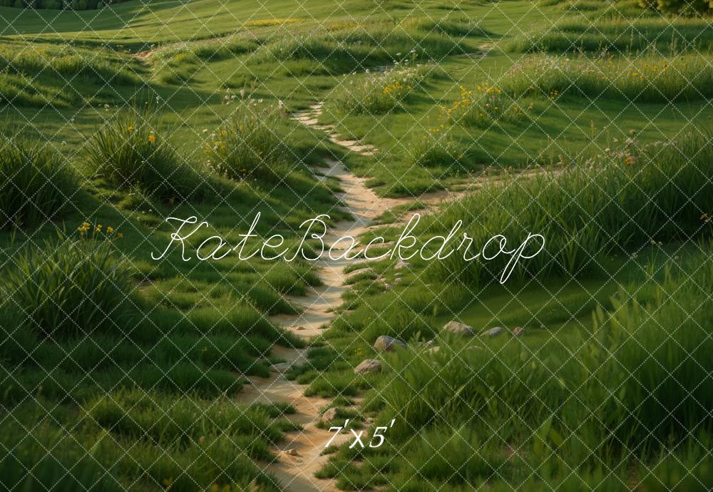 Kate Spring Lush Grass Pathway Floor Backdrop Designed by Emetselch -UK