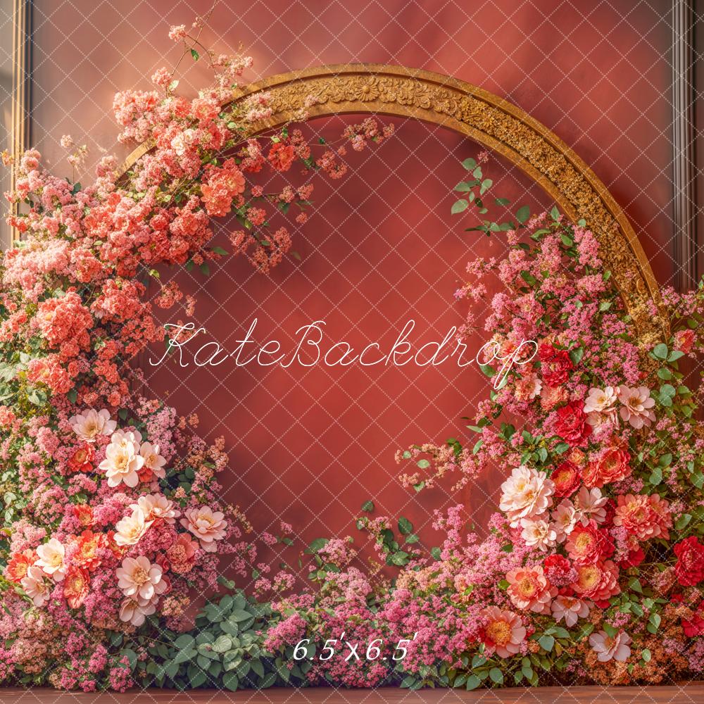 Kate Spring Floral Arch Red Backdrop Designed by Emetselch