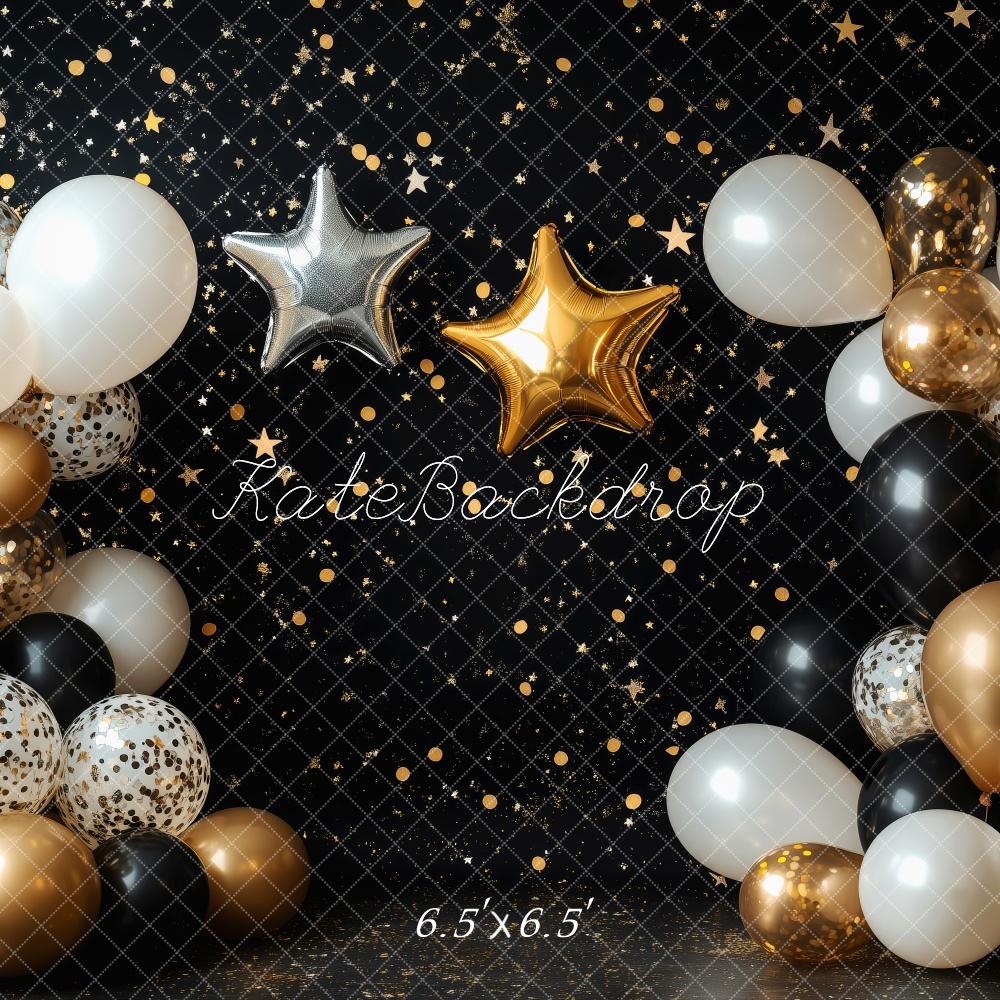 Lightning Deals Kate Cake Smash Black Star Balloon Backdrop Designed by Patty Robert -UK