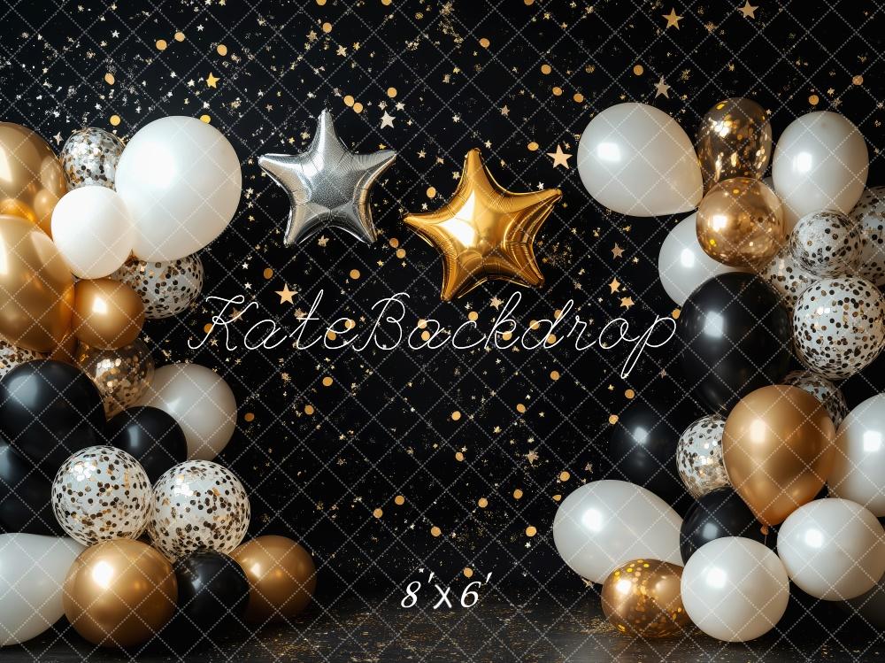 Lightning Deals Kate Cake Smash Black Star Balloon Backdrop Designed by Patty Robert -UK