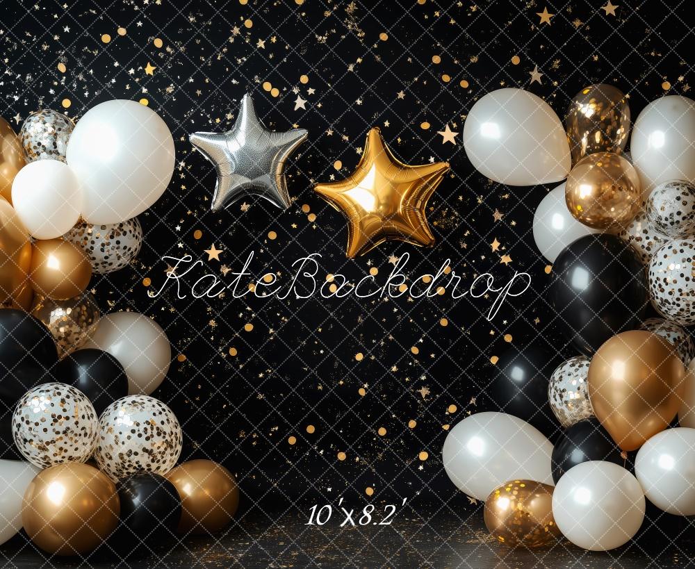 Lightning Deals Kate Cake Smash Black Star Balloon Backdrop Designed by Patty Robert -UK