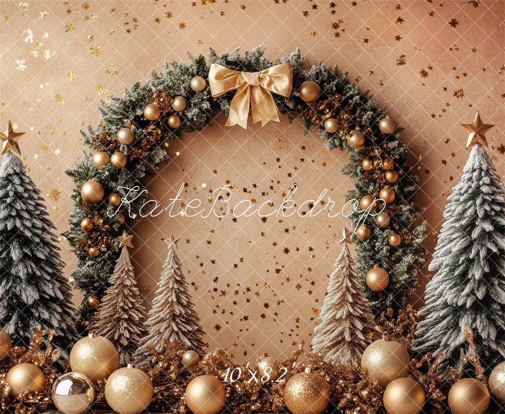 Kate Christmas Tree Arch Wreath Golden Backdrop Designed by Patty Robert -UK