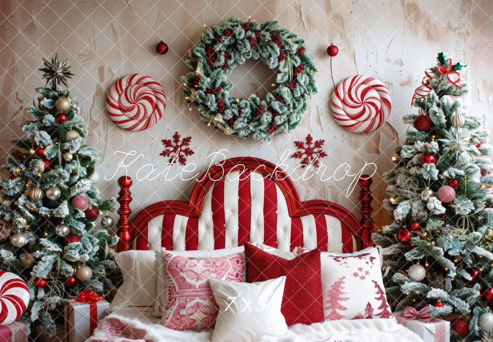 Kate Christmas Headboard Candy Cane Tree Backdrop Designed by Patty Robert -UK