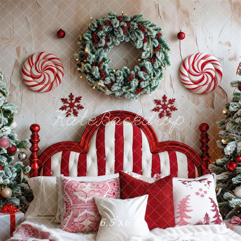 Kate Christmas Headboard Candy Cane Tree Backdrop Designed by Patty Robert -UK