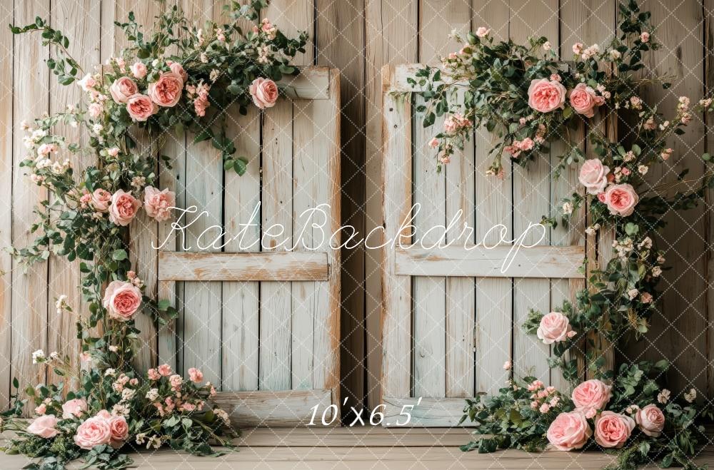Kate Romantic Floral Rustic Door Backdrop Designed by Patty Robert -UK