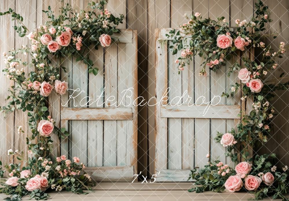 Kate Romantic Floral Rustic Door Backdrop Designed by Patty Robert -UK