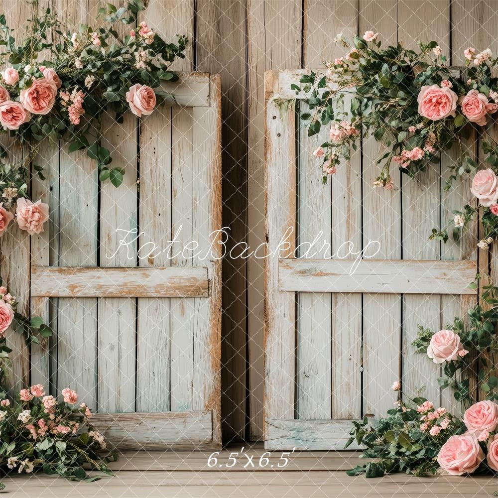 Kate Romantic Floral Rustic Door Backdrop Designed by Patty Robert -UK