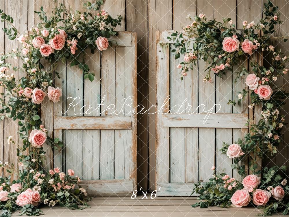 Kate Romantic Floral Rustic Door Backdrop Designed by Patty Robert -UK