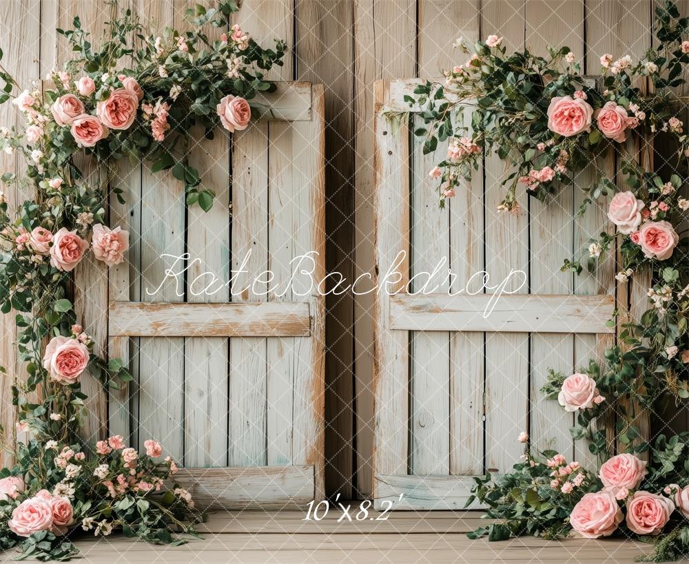 Kate Romantic Floral Rustic Door Backdrop Designed by Patty Robert -UK