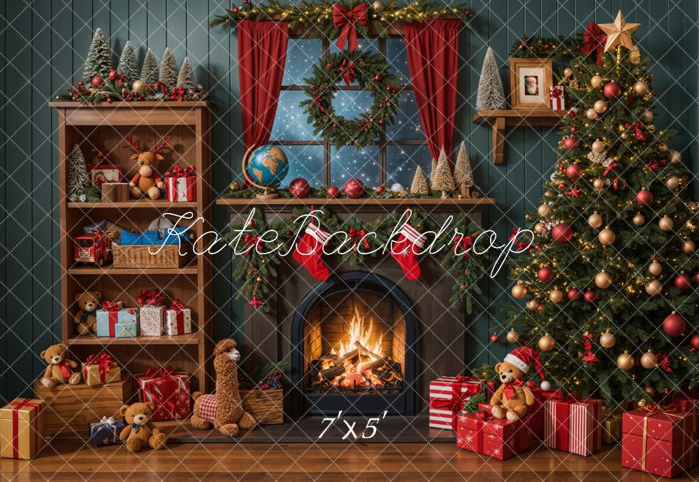 Lightning Deals Kate Christmas Tree Fireplace Shelf Gifts Backdrop Designed by Emetselch -UK