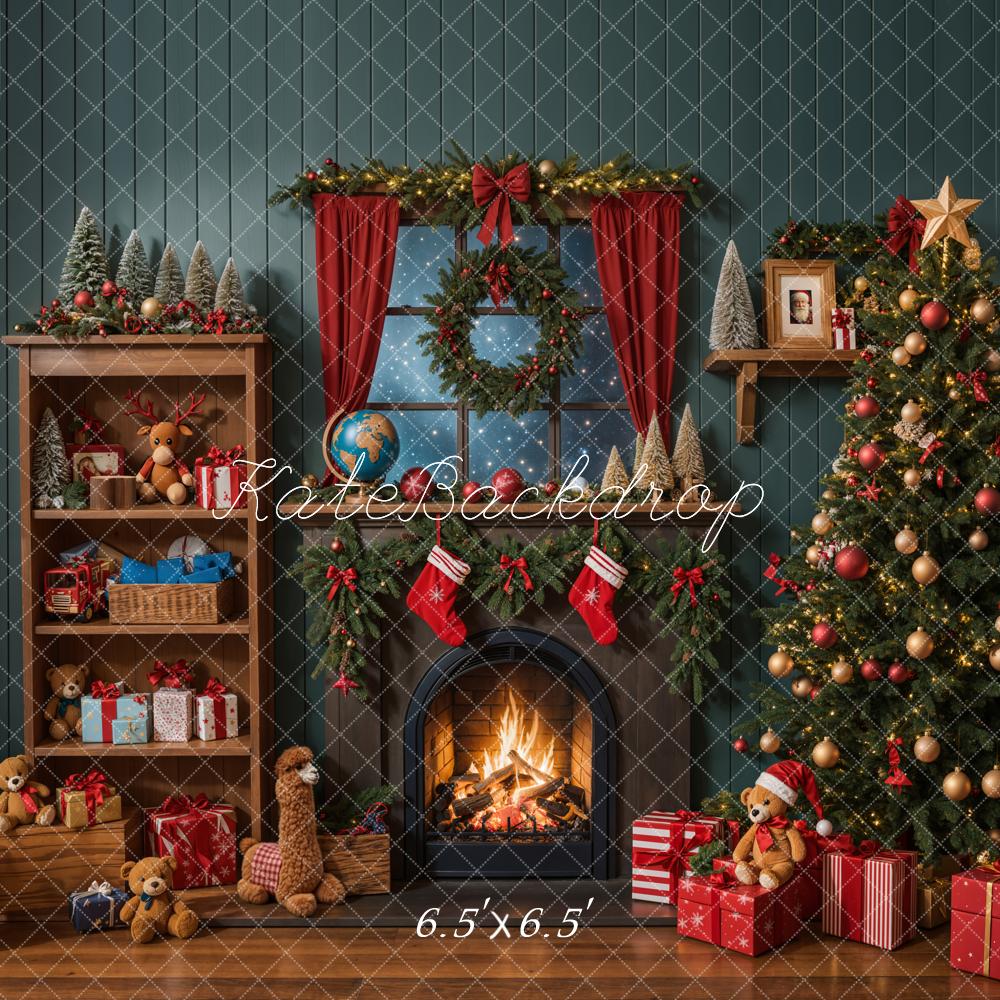 Lightning Deals Kate Christmas Tree Fireplace Shelf Gifts Backdrop Designed by Emetselch -UK