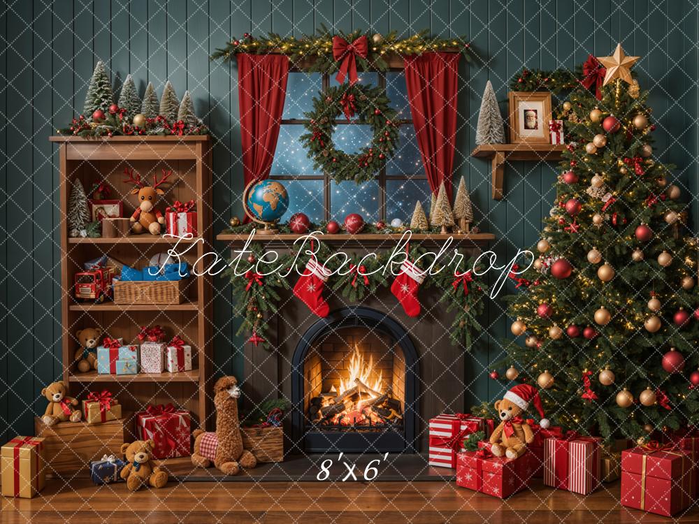 Lightning Deals Kate Christmas Tree Fireplace Shelf Gifts Backdrop Designed by Emetselch -UK