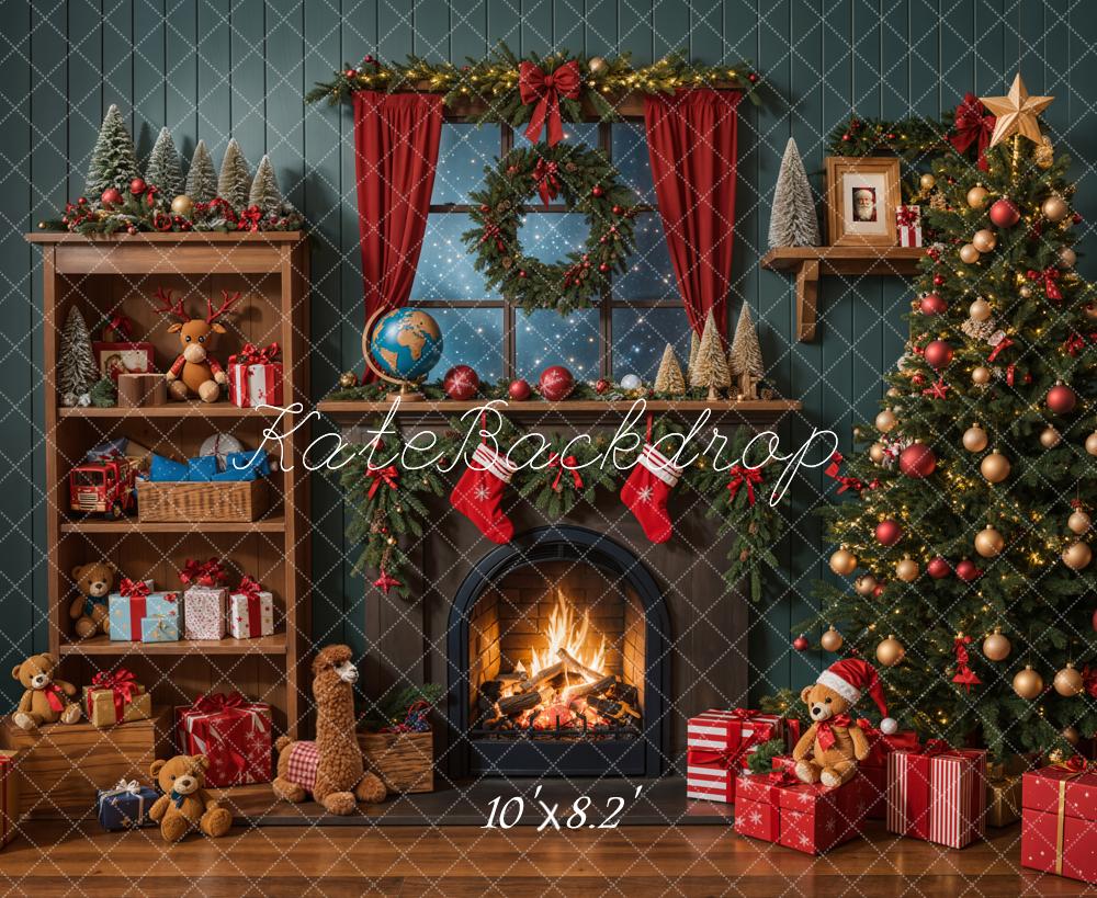 Lightning Deals Kate Christmas Tree Fireplace Shelf Gifts Backdrop Designed by Emetselch -UK