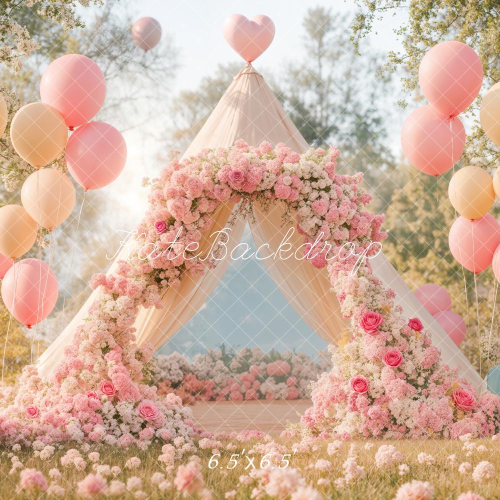 Kate Romantic Floral Arch Balloon Tent Backdrop Designed by Emetselch