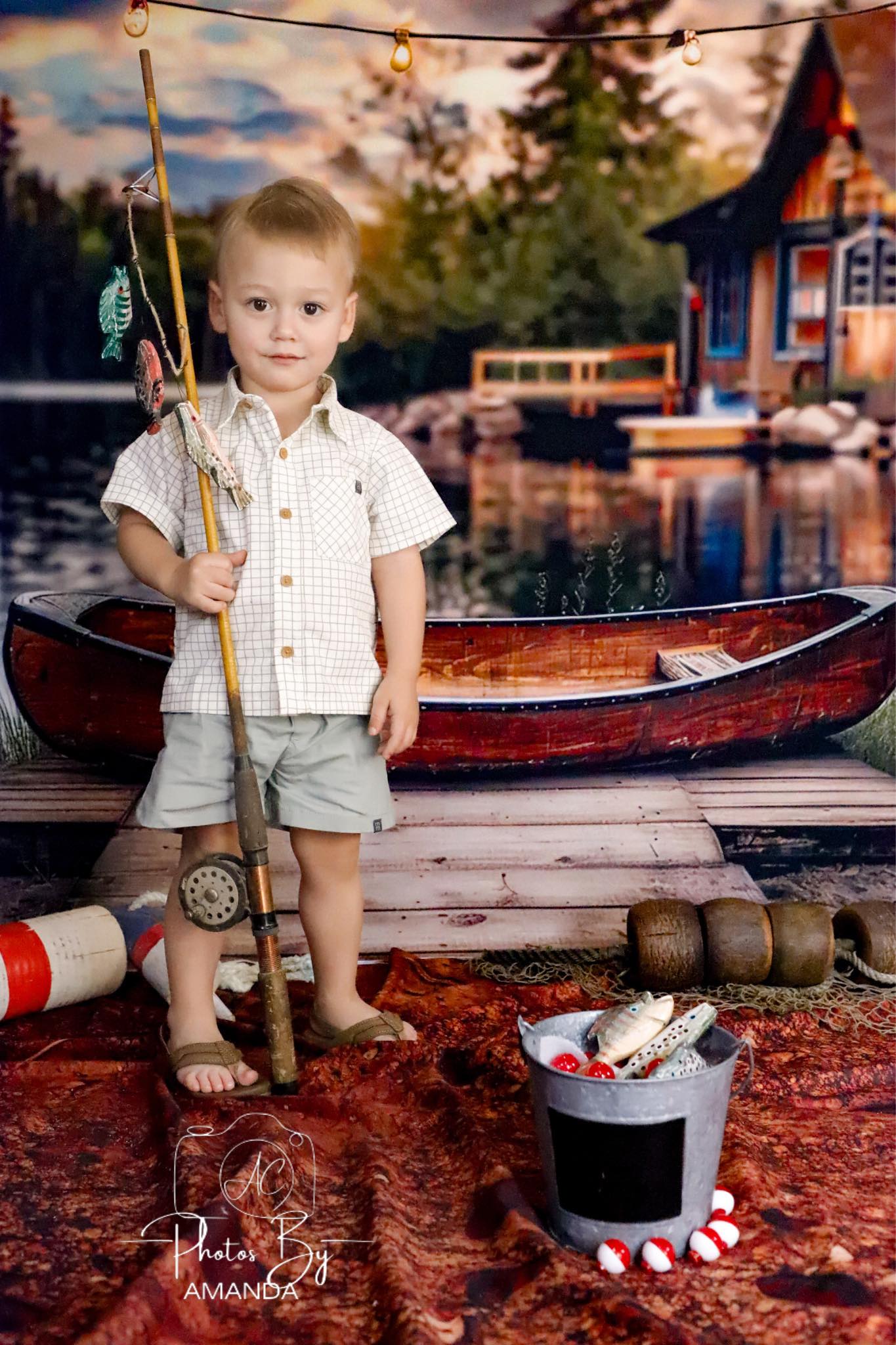 Kate Canoe Dock Lake Forest Cabin Backdrop Designed by Lidia Redekopp -UK