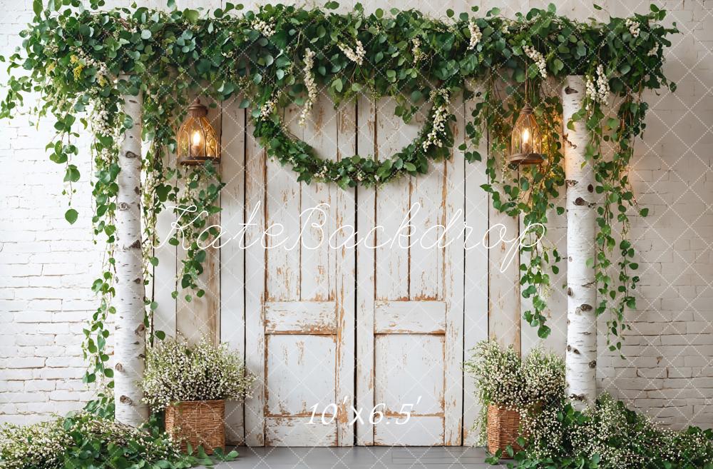 Lightning Deals Kate Spring Rustic Wooden Floral Door Backdrop Designed by Emetselch -UK