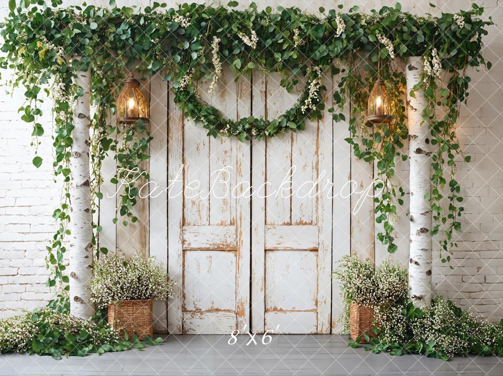 Lightning Deals Kate Spring Rustic Wooden Floral Door Backdrop Designed by Emetselch -UK