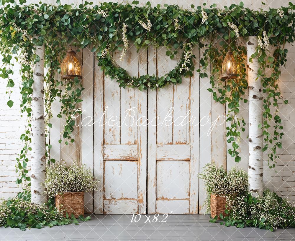 Lightning Deals Kate Spring Rustic Wooden Floral Door Backdrop Designed by Emetselch -UK