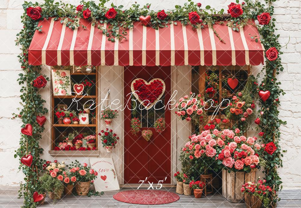 Lightning Deals Kate Valentine's Day Flower Shop Backdrop Designed by Emetselch -UK