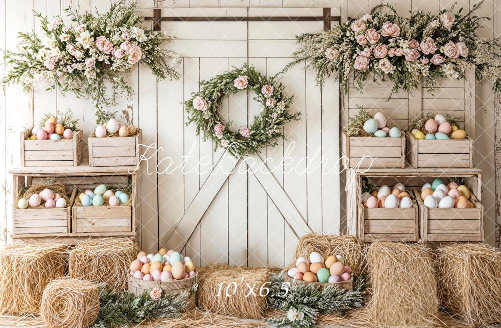 Kate Easter Floral Egg Farmhouse Backdrop Designed by Emetselch -UK