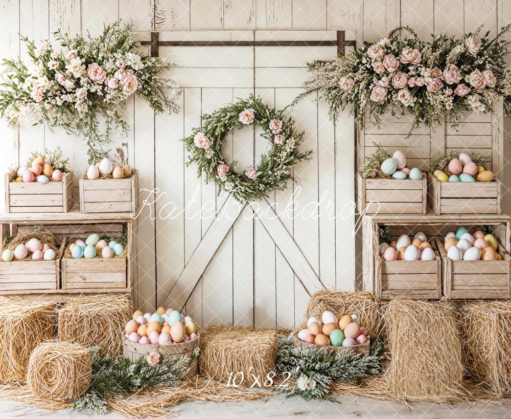 Kate Easter Floral Egg Farmhouse Backdrop Designed by Emetselch -UK
