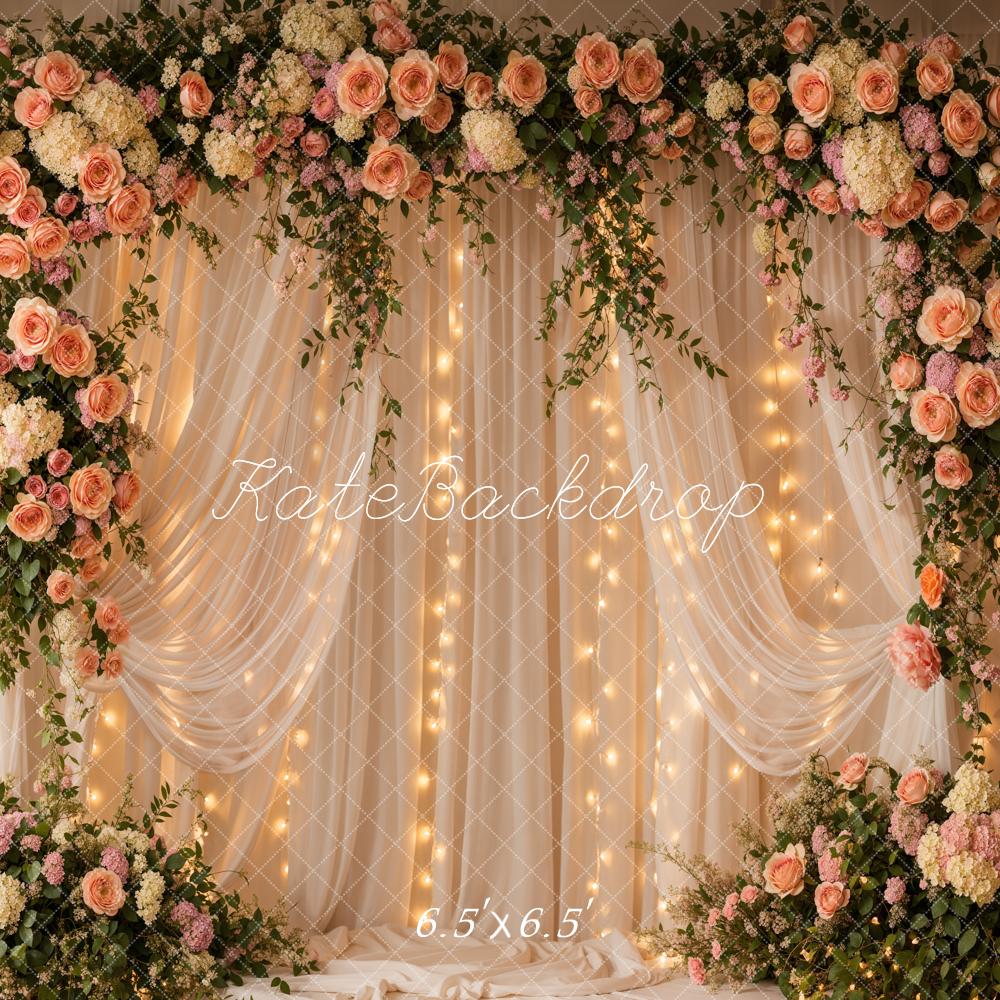 Lightning Deals Kate Spring Romantic Curtains Floral Arch Backdrop Designed by Emetselch -UK