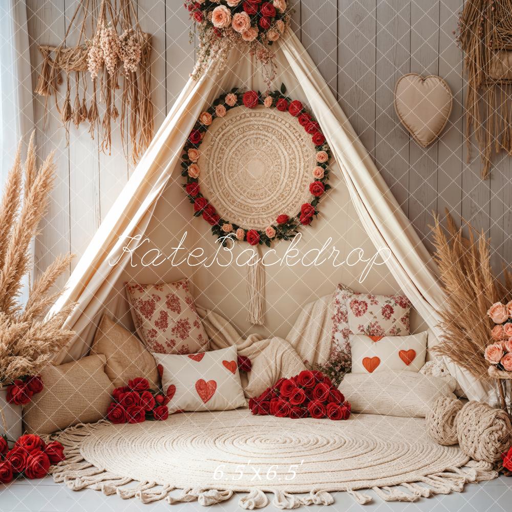 Lightning Deals Kate Spring Boho Romantic Floral Tent Backdrop Designed by Emetselch -UK