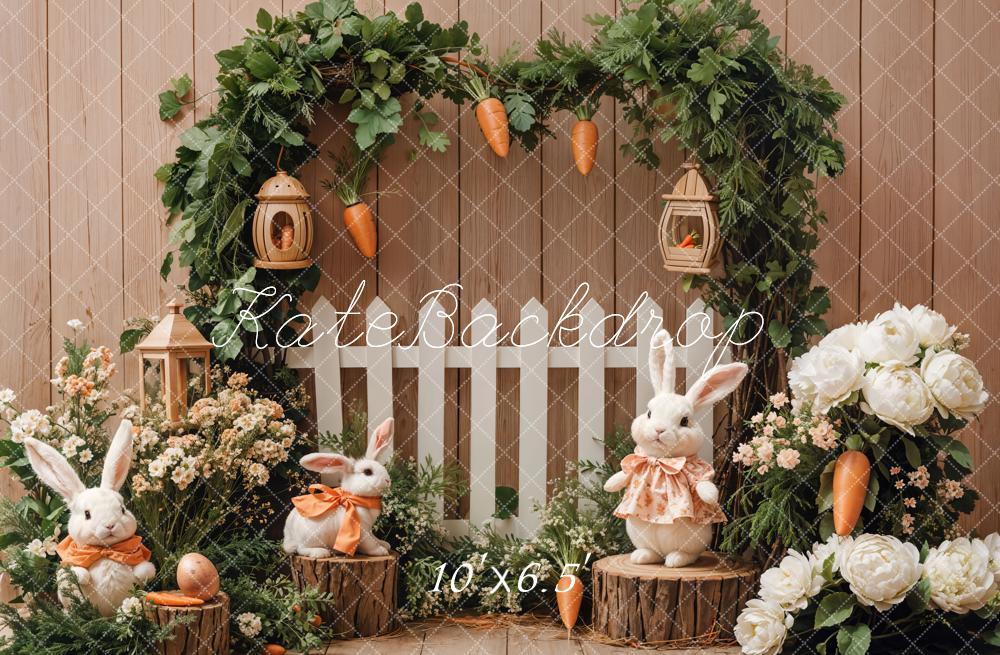 Kate Easter Bunny Greenery Arch Backdrop Designed by Emetselch -UK