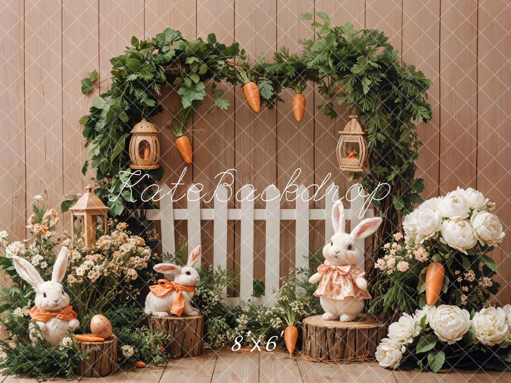 Kate Easter Bunny Greenery Arch Backdrop Designed by Emetselch -UK