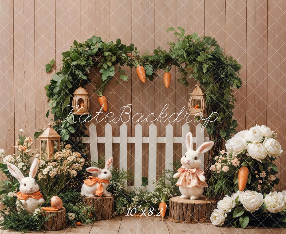 Kate Easter Bunny Greenery Arch Backdrop Designed by Emetselch -UK
