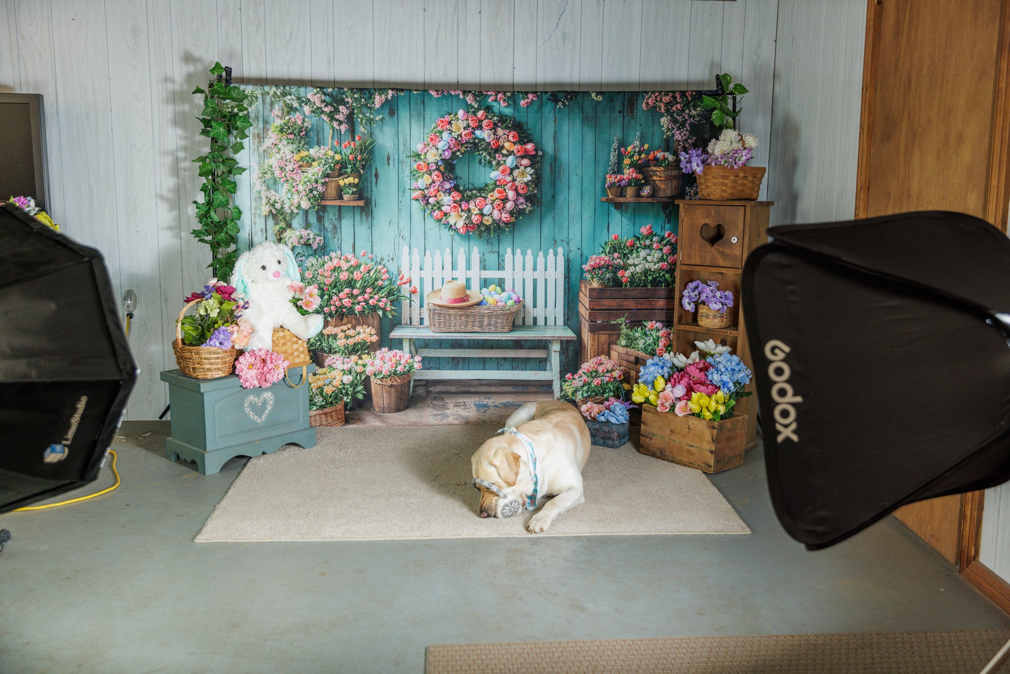 Kate Spring Floral Easter Wreath Backdrop Designed by Emetselch -UK