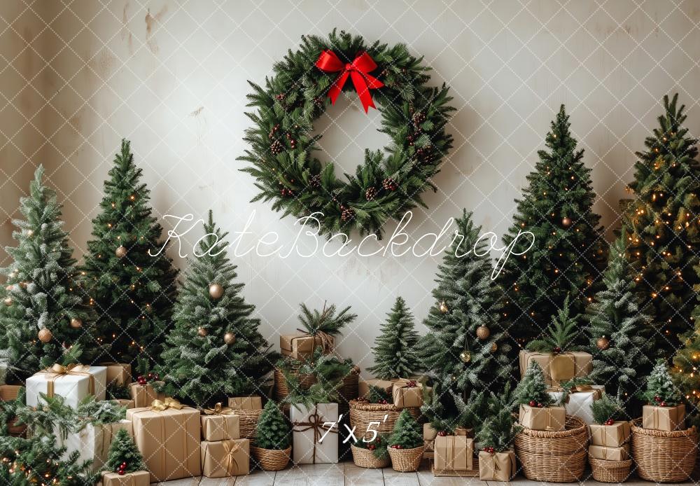 Lightning Deals Kate Christmas Trees Wreath Backdrop Designed by Patty Robert -UK
